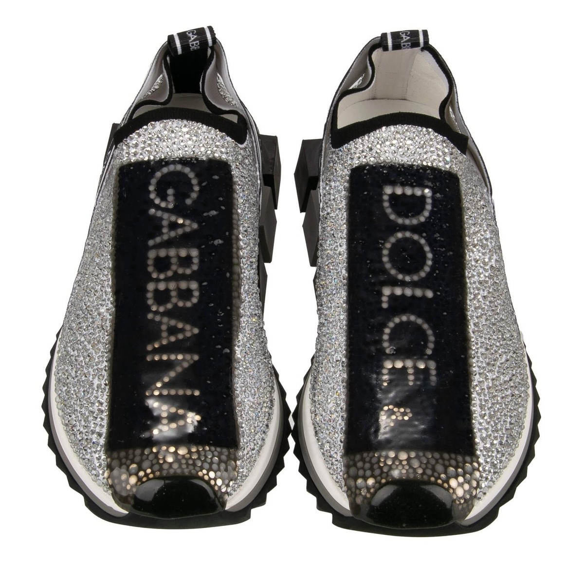DOLCE GABBANA Crystal DG Logo Slip-On Sneaker SORRENTO White
