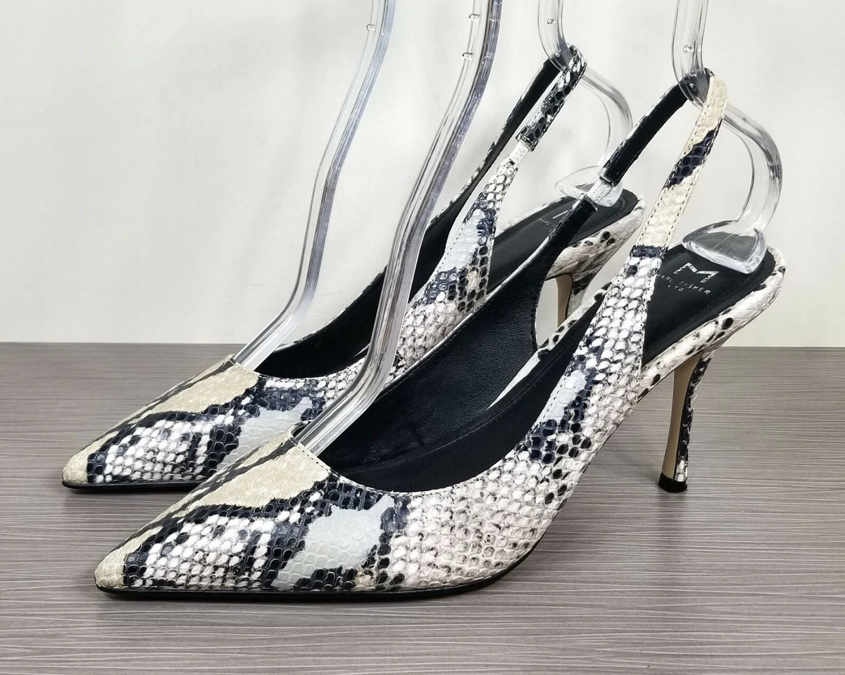 Marc Fisher LTD Camela Slingback Pump Snakeskin Print Leather