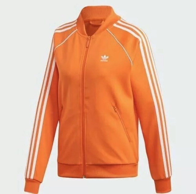 Adidas Originals ED7589 Women Size XL Superstar Track Top Jacket Orange | eBay