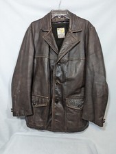 KURLAND STAR BROWN LEATHER LINED JACKET BLAZER MEN SIZE L? VINTAGE Made in USA