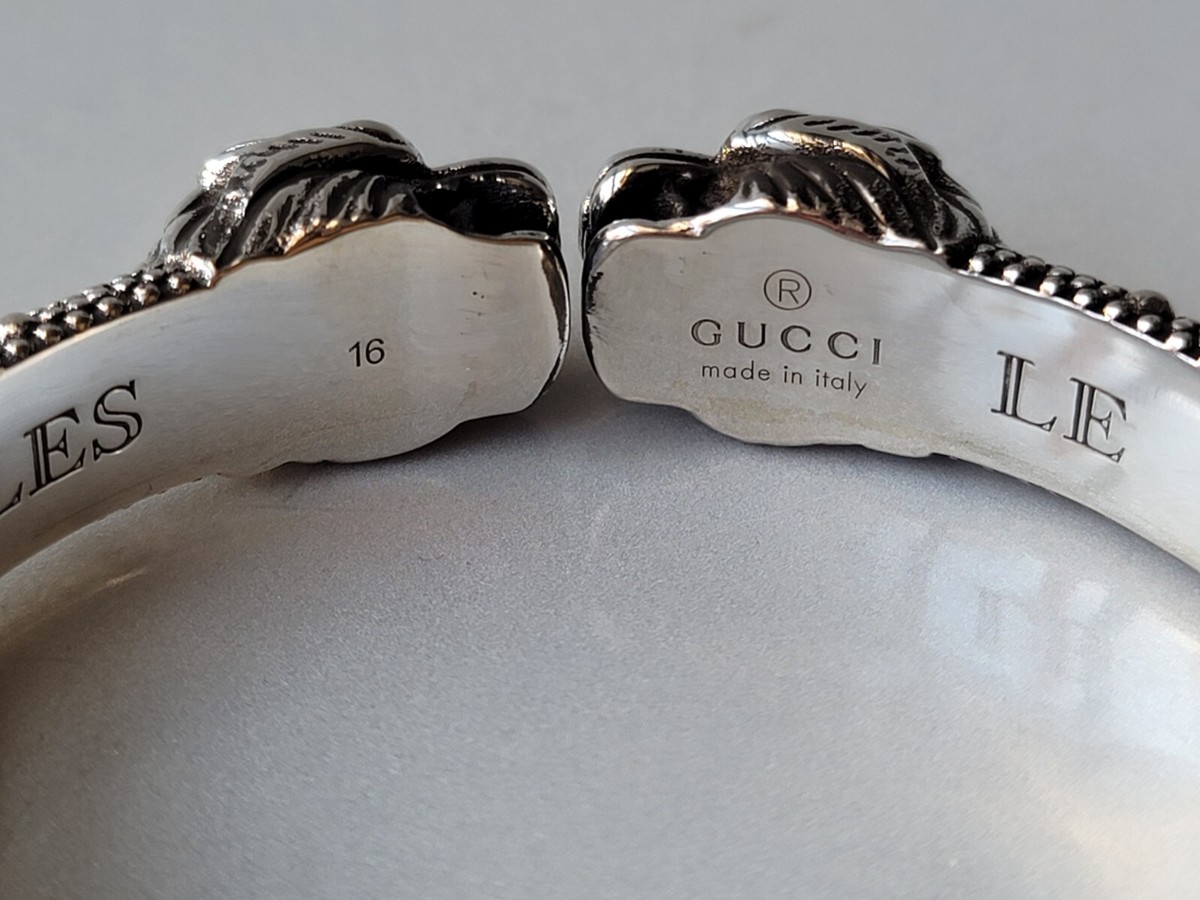 Gucci Double Feline Tiger Head Garden Bracelet Hinged Cuff Gucci Double Feline Tiger Head Garden Bracelet Hinged Cuff