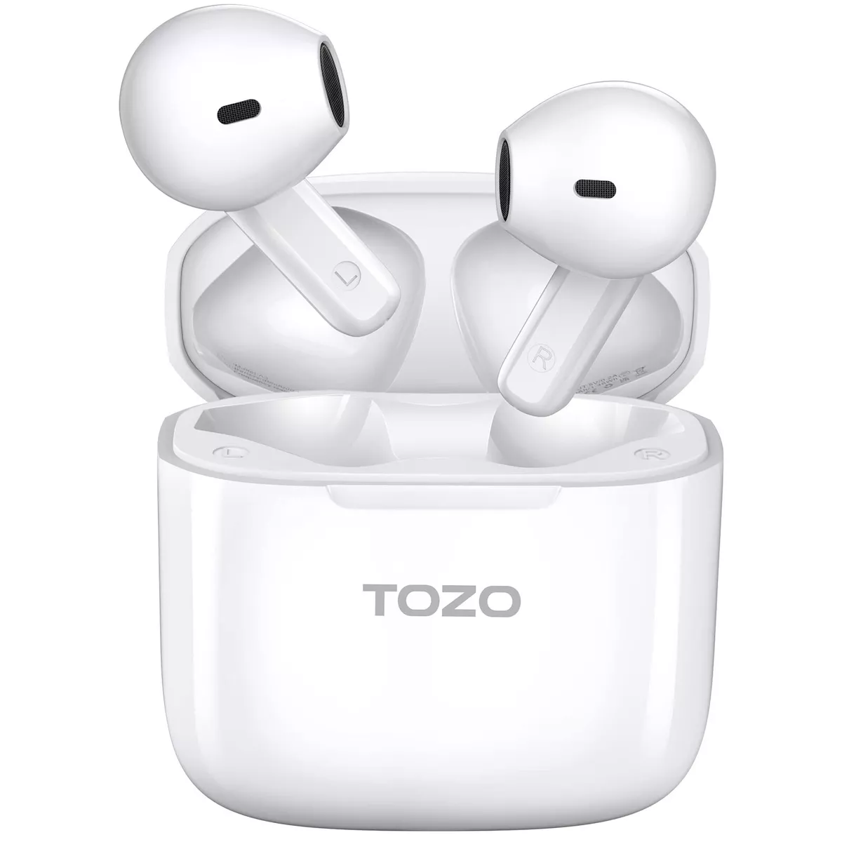 TOZO A3 Wireless Earbuds Bluetooth 5.3 Half in-Ear Lightweight Headphones  White