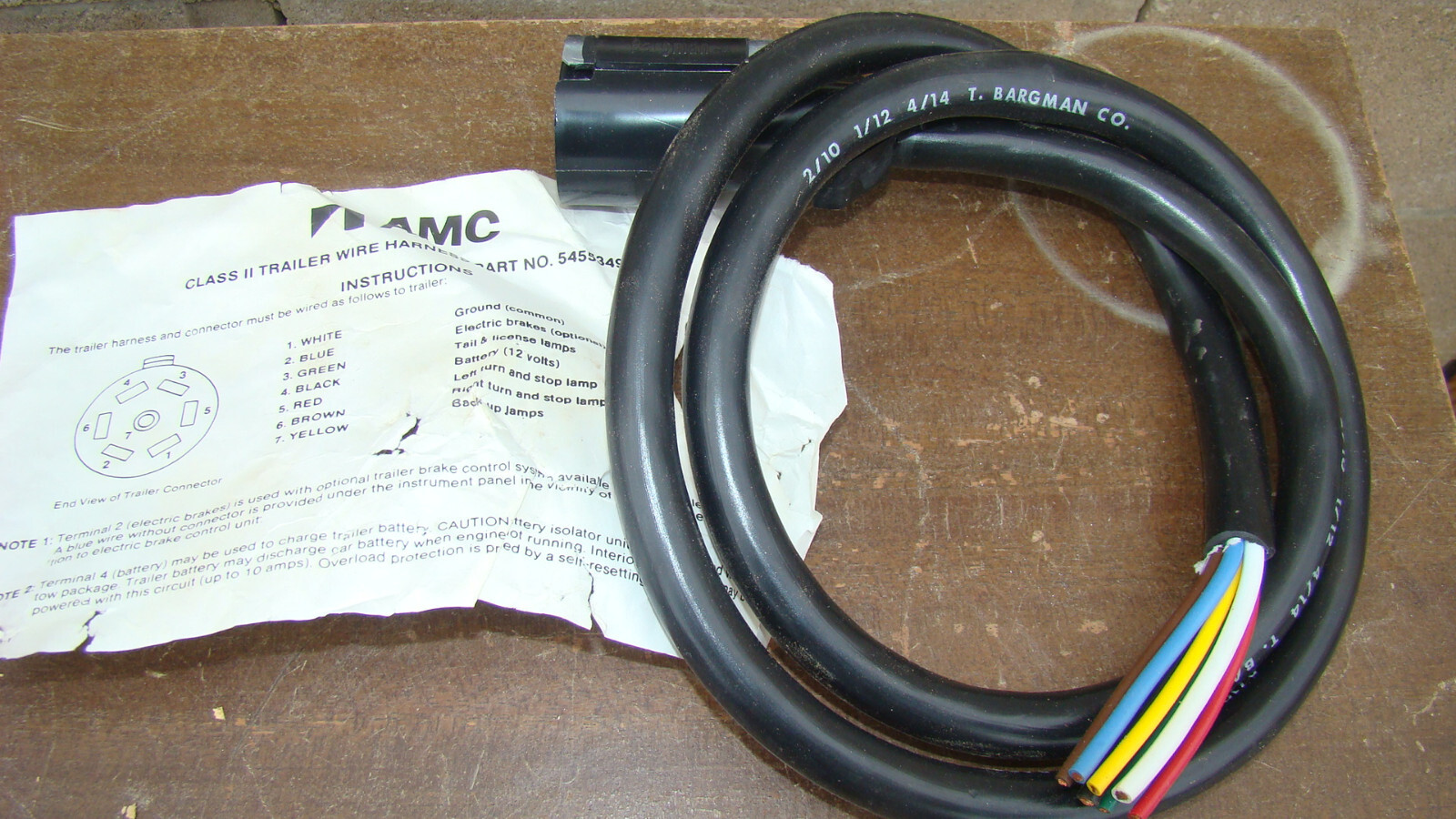 AMC Class II Trailer Wire Adapter Connection Harness 5455 349 for sale ...