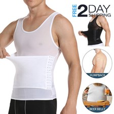 Hombres Modelador de Cuerpo Abdomen Control Cinturón Compresión Cintura Entrenador Faja Camiseta Chaleco