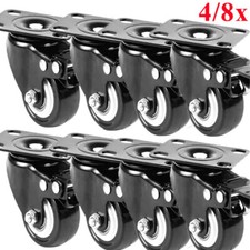 8x Schwerlastrollen F&uuml;r M&ouml;bel 50mm 400KG Transportrollen Lenkrollen Mit Bremse