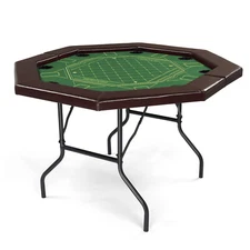 Octagonal Foldable Poker Table 8Player Folding Casino Texas Blackjack Game Table