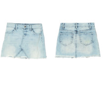 Justice Girls Destructed Denim Skirt Light Wash