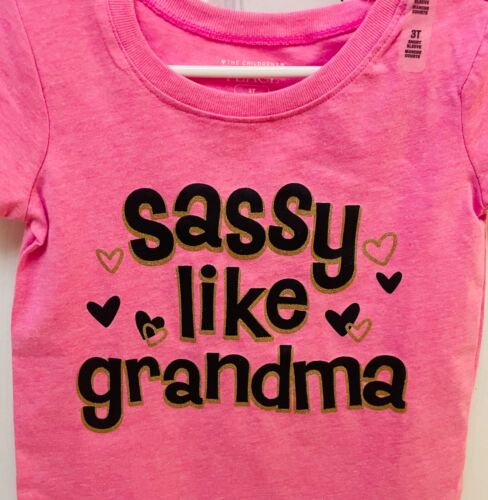 Toddler Girls Size 3T New Pink “Sassy Like Grandma" Pink T-Shirt - Picture 3 of 3