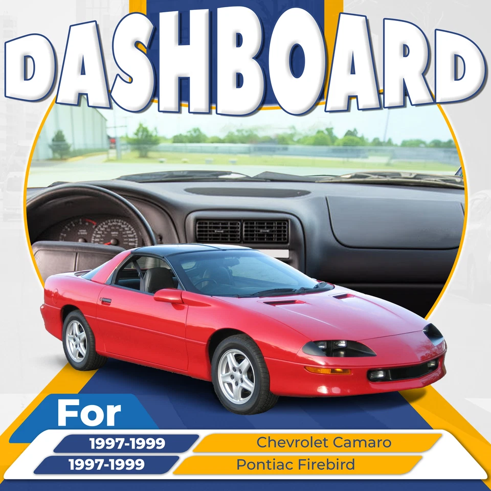 Black Upper Dash Pad Panel For Chevrolet Camaro/ Pontiac Firebird 1997-1999 Foto 2 de 4