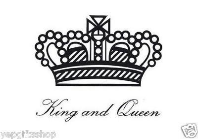 Elegant Hand-drawn Typographic Temporary Tattoo - King and Queen (Set of 2)