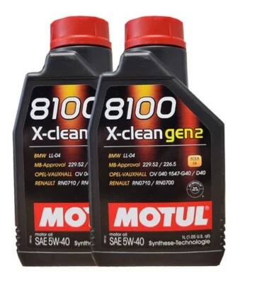 Huile Moteur Motul 8100 X-clean gen2 5W-40 2 L BMW LL-04 dexos2 MB 229.52 - Photo 1/3