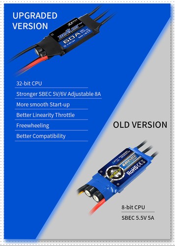 ZTW 32-Bit Beatles G2 20A/30A/50A/100A 2-6S SBEC ESC sin escobillas para avión de radiocontrol - Imagen 7 de 32