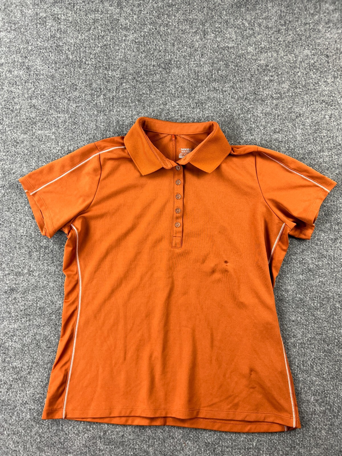 Nike Golf Tour Performance DriFit Polo Shirt Women's XL Orange Short