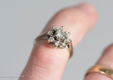 Beautiful 14kt White Gold Diamond Engagement Ring Size 5.5
