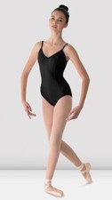 NEW Mirella Small Ladies Princess Seamed V-Front Camisole Leotard Black NWOT