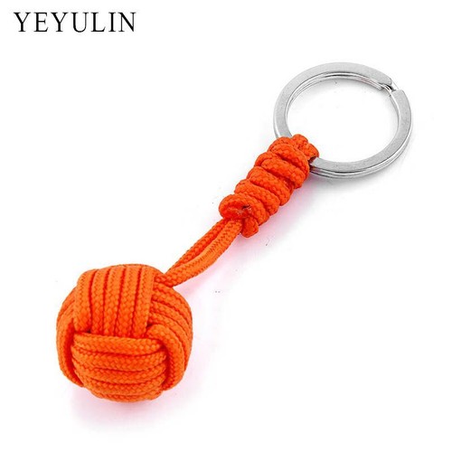 Polyester Braid Rope Ball Keychains Multicolor Lanyard Outdoor Camping Keychain - Picture 19 of 24