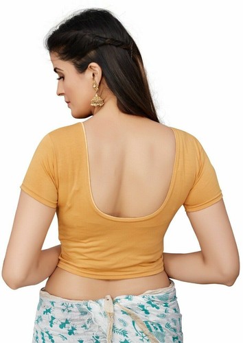Pure Lycra Stitched Blouse Indian Designer Wedding party Wear Saree Blouse Top - Picture 9 of 15