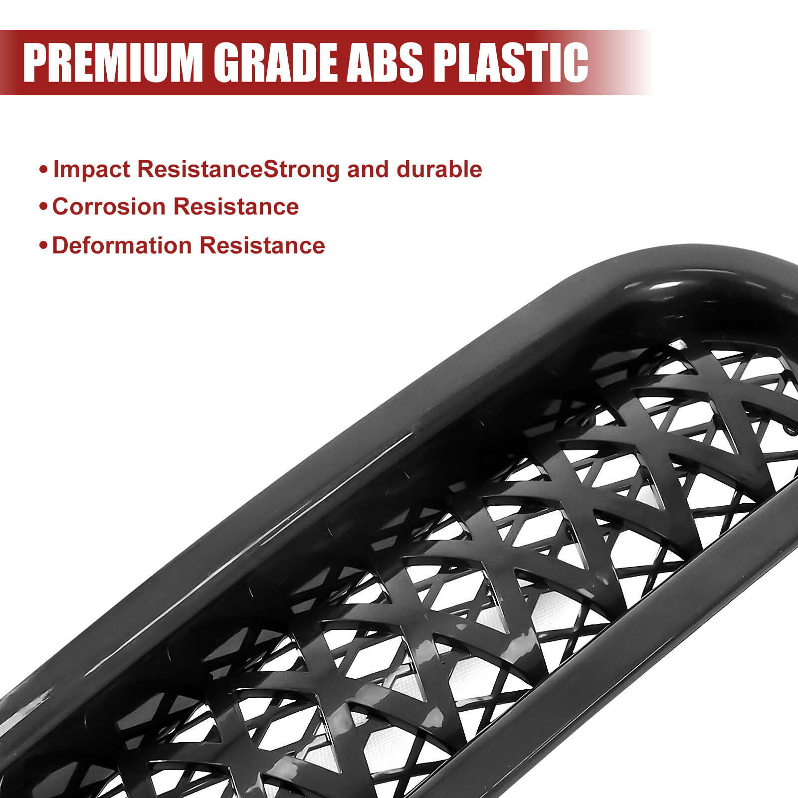 Black Clip-in Front Grill Mesh Grille Insert Kit for Jeep Wrangler JK Unlimited