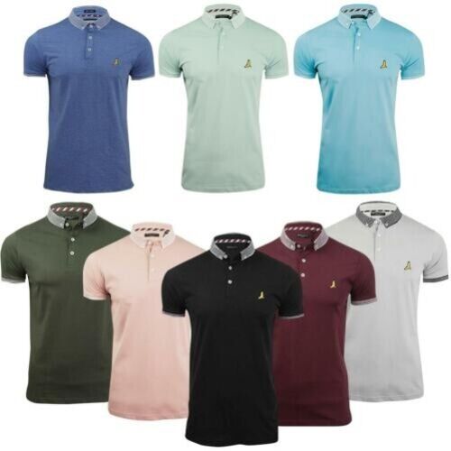 Mens Brave Soul Glover Cotton Collared Short Sleeve Polo T Shirt Casual Tee Top - Picture 1 of 39