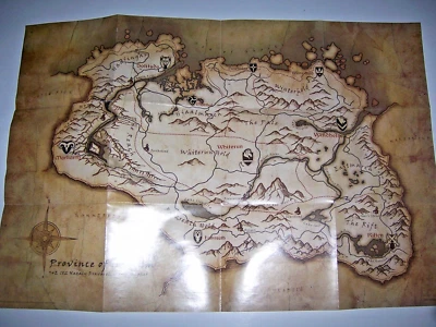 BETHESDA ELDER SCROLLS V 5 PROVINCE OF SKYRIM MAP POSTER GUIDE Xbox 1 One or PS4
