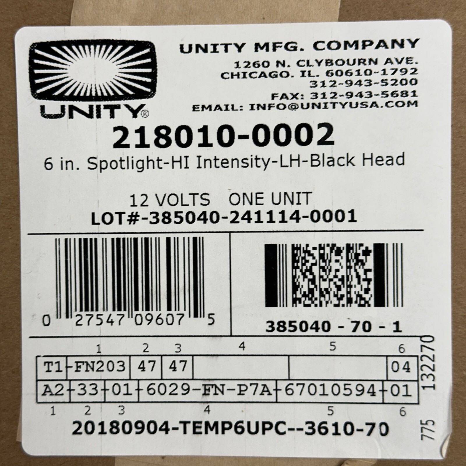 Unity 218010-0002 Spotlight for Ford Explorer PI Utility 2020 and Beyond LH 100W