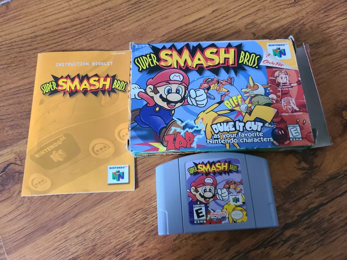 super smash bros n64 with box and manual