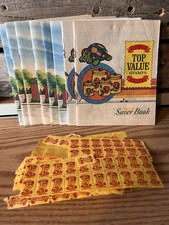 Top Value Stamps Lot Of 8VTG Gift Books Catalogs Plus Unattached Stamps Huge Lot