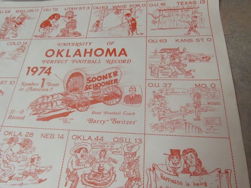 1971-1974 OKLAHOMA SOONERS FOOTBALL SPEC MARTIN CARTOON ART PRINT LOT OF 3 - Picture 12 of 14