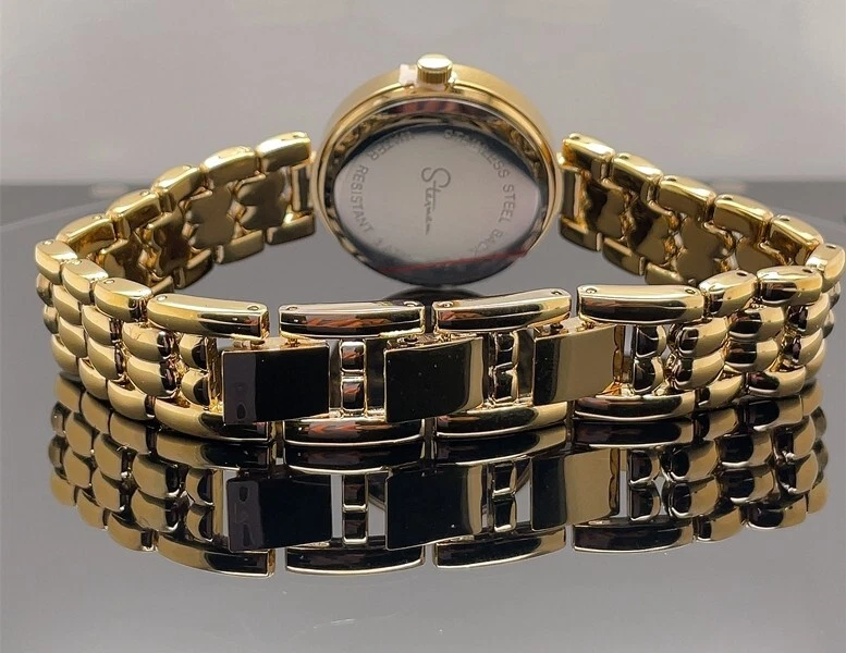 EXCLUSIVE DAMEN UHR PERLMUTT ZIFFERBLATT,  IP-GELBGOLD , QUARZWERK  SCHMUCKJAGD - Bild 4 von 4