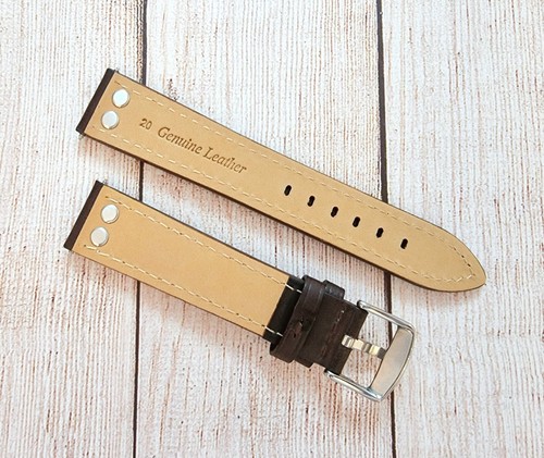 Premium Leather Watch Strap Band Rivet Stud Pilot Flieger Aviator 20 22 24 mm UK - Picture 35 of 71