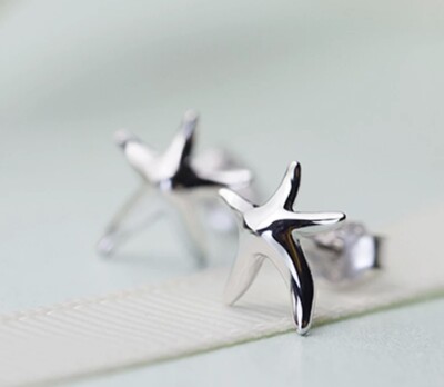 925 Sterling Silver SP ~ Starfish Ocean ~Earrings W/ Gift Box   FREE SHIPPING!
