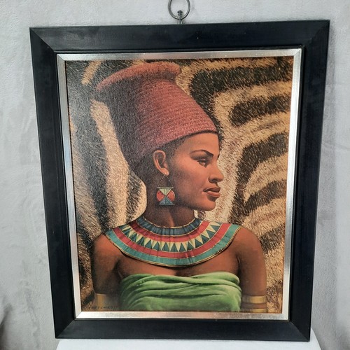 Vintage Original Vladimir Tretchikoff Druck Frau eines Zulu-Häuptlings  - Bild 1 von 10