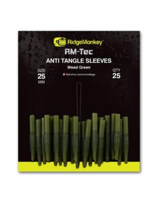 RidgeMonkey RM-TEC Anti Tangle Sleeves - Weed Green Short 25pcs