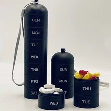 Weekly Pill Box Organizer Waterproof Metal Tablet Holder Medicine Dispenser Box