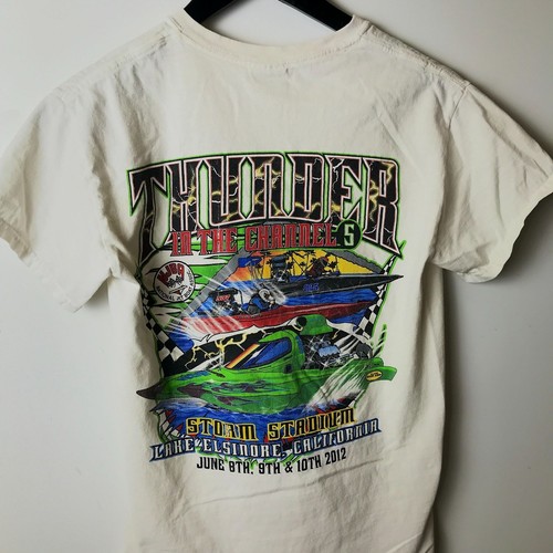 2012 Distressed Thunder In The Channels T Shirt Lake Elsinore California Racing - Picture 15 of 15