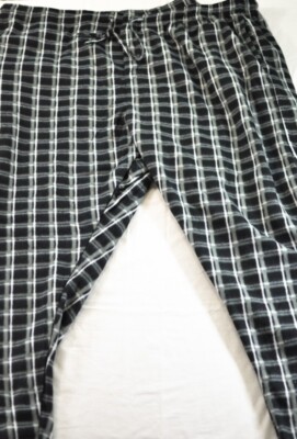 men's Real Essentials size 4XT lounge pants black check elastic waist drawstring
