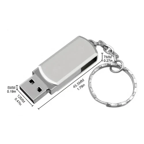 Rotatable Metal USB 2.0 Flash Drives Key Chain Pen Drive Devices For Laptop