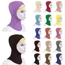 12PCS Muslim Women's Scarf Under Hat Bonnet Ninja Hijab Cap Islamic Neck Cover