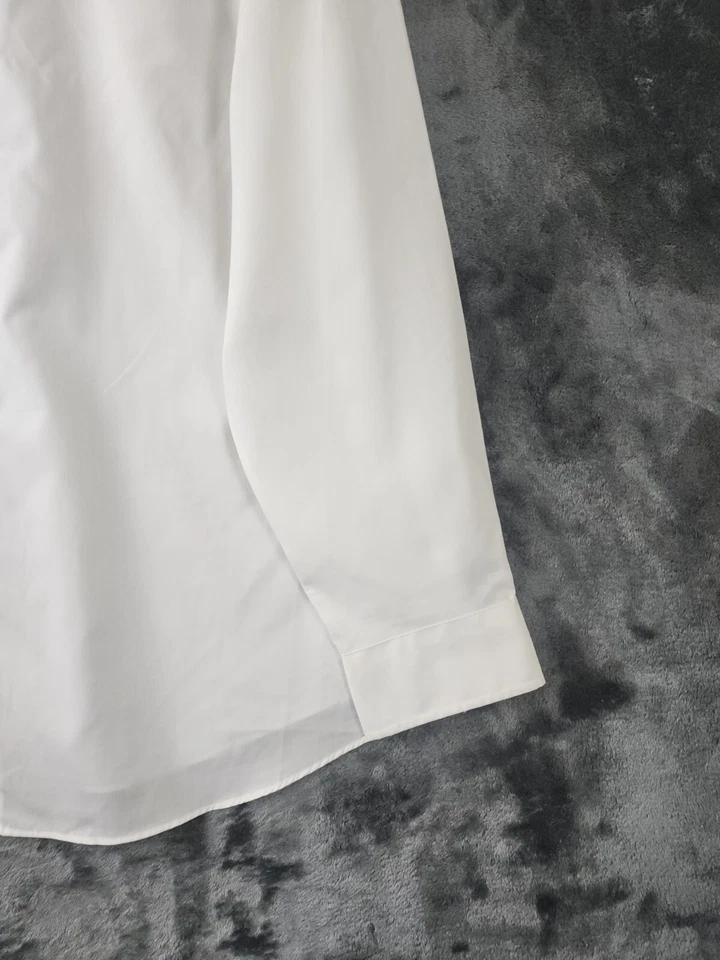 Goodfellow Men's Dress Shirt Size 2XB Solid White Long Sleeve Button Down - Image 2 of 4