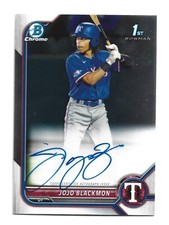JoJo Blackmon AUTOGRAPH Texas Rangers 2022 Bowman Chrome #CPA-JBN AUTO Baseball