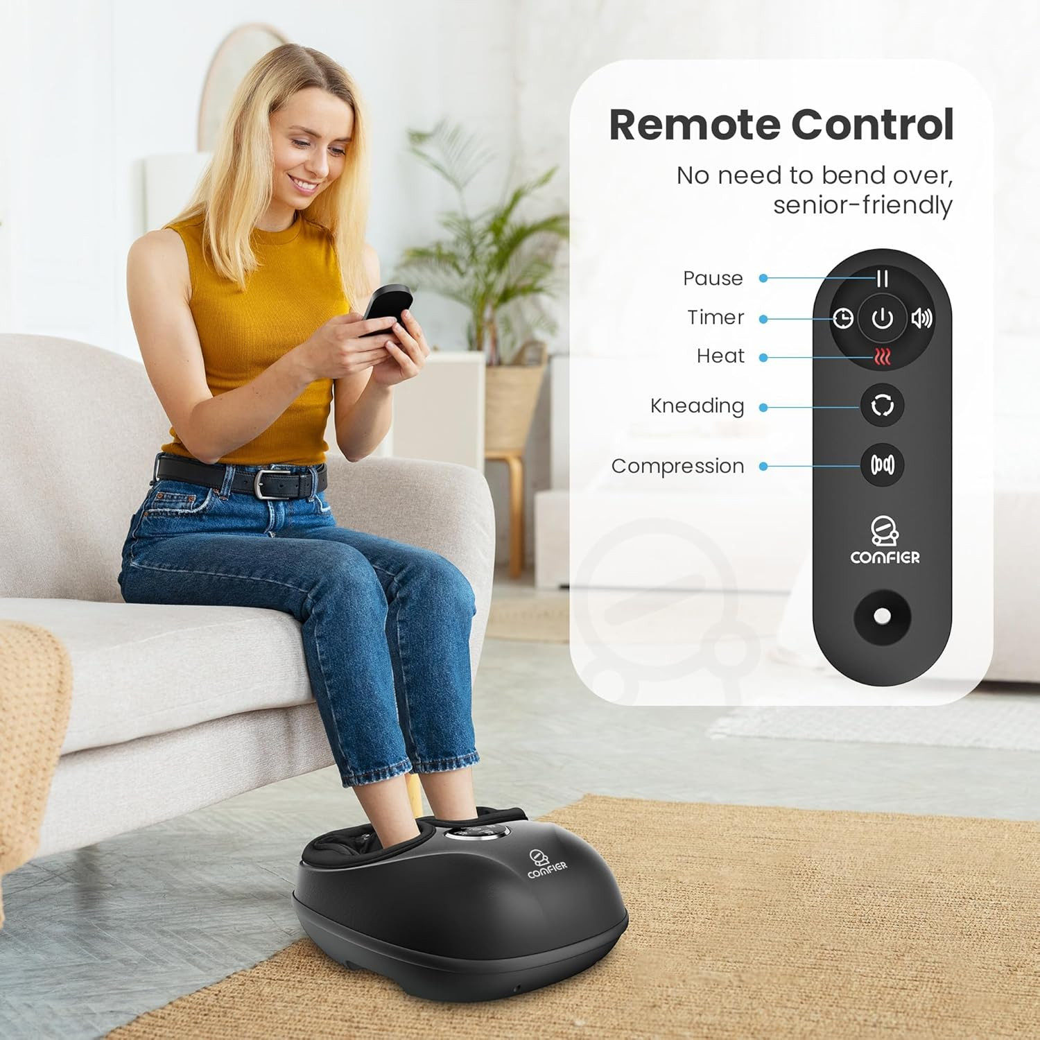 Shiatsu Foot Massager Machine with Remote,Fsa Electric Foot Massager for Neuropa