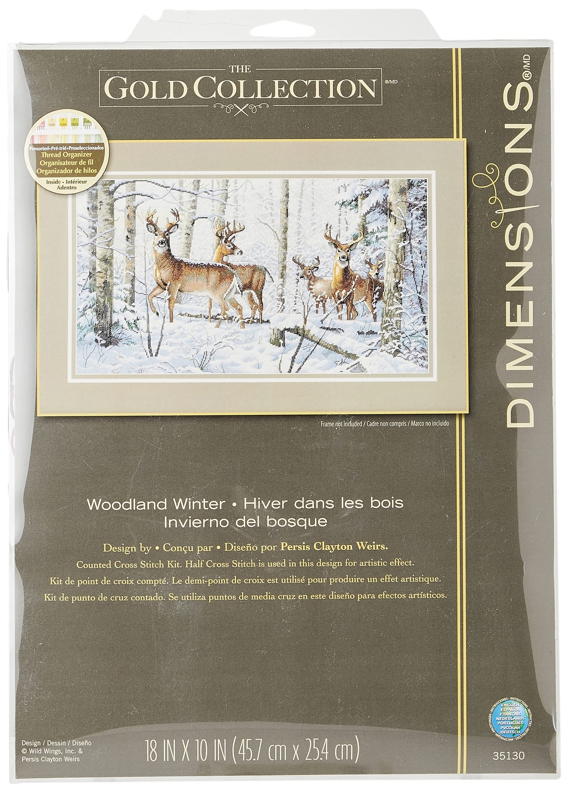 Gold Collection Woodland Winter Cross Stitch Kit 18 Count White Aida Craft