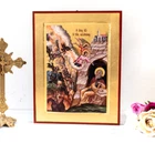 The Ladder of Divine Ascent, Byzantine Art Wall Hanging Handmade Greek Orthodox