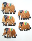 Set 5 Wood Elephant Wall Mount Plaque Lucky Wild Animal Home Decor Hand Painted