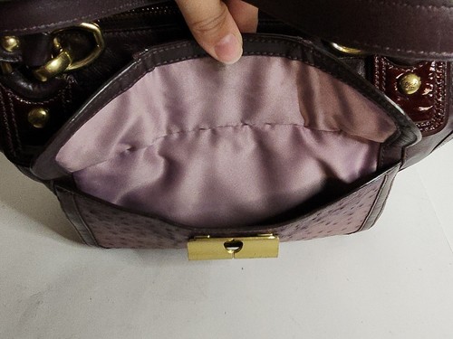 Vintage Coach Kristin Spectator N/S Tote Purple/Ostrich #18303 w/ Dust Bag - 第 5/19 張圖片
