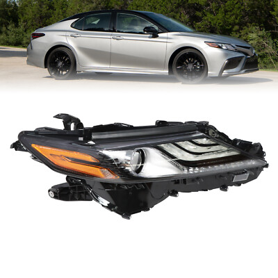 Full LED Headlight For 2021 2022 Toyota Camry XSE XLE Right Passenger Side Black