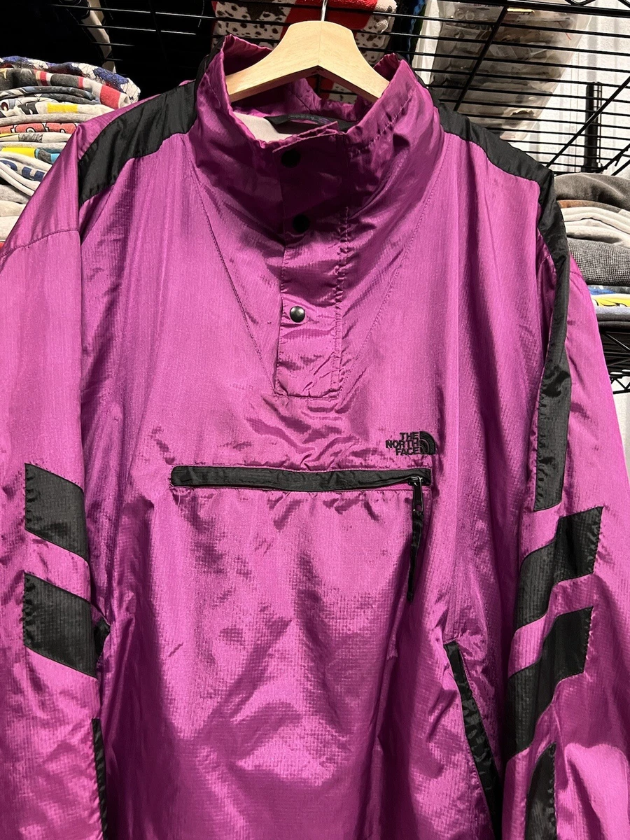 Vintage The North Face Purple Nylon Pack-Able Multi Pocket Anorak Jacket Size XL