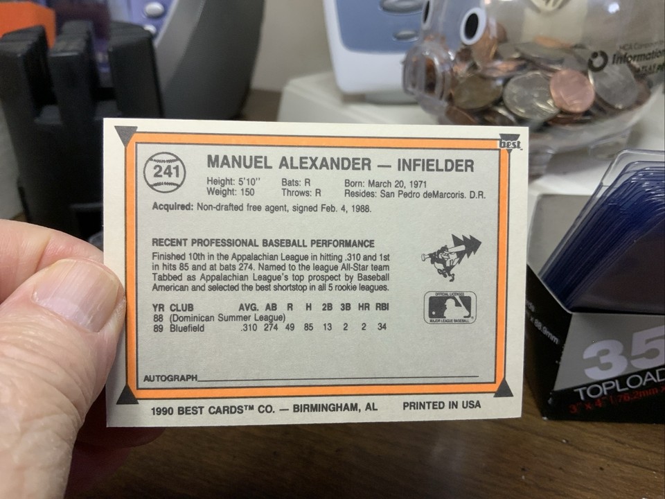 1990 Best Manny Alexander 241 Wausau Timbers Baseball Card eBay
