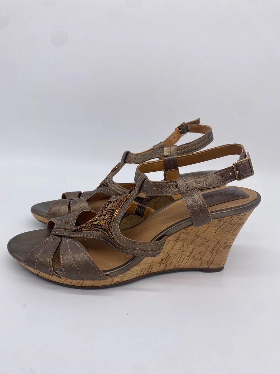 Clarks bendables wedge sandals deals