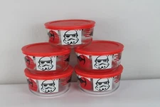 Lot of 5 Star Wars Pyrex 6" Covered Bowls
